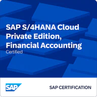 SAP Certified - SAP S/4HANA Cloud Private Edition, Financial Accounting credential artwork